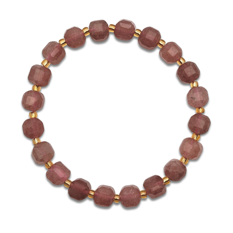 Strawberry Quartz Cube Bracelet